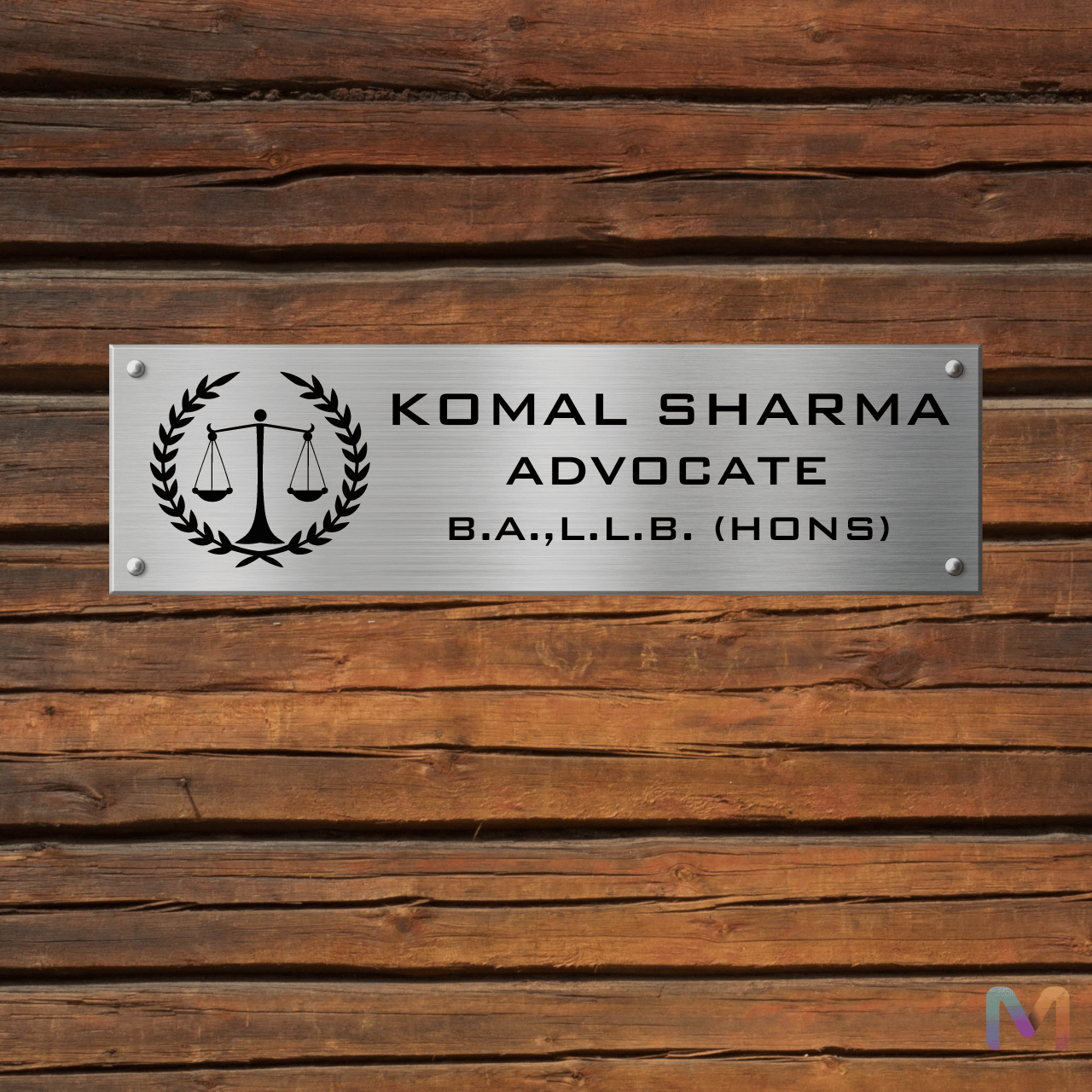 Lawyer Designation Name Plate for Office (Metal) | Custom Name Plate for Advocates and Lawyers