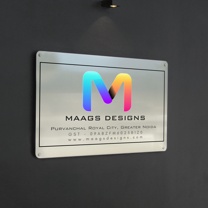 Steel Tag Identity - Stainless Steel Name Plate with Logo, Name Plate for Shops