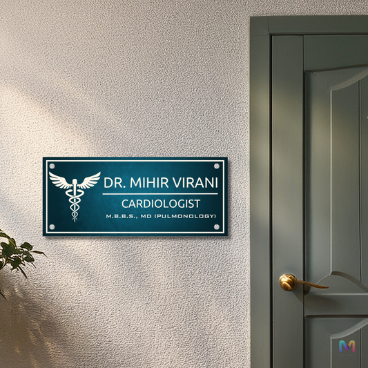 Vital Edge Name Plate - Doctor Name Plate (Acrylic), Name Plate for Doctors
