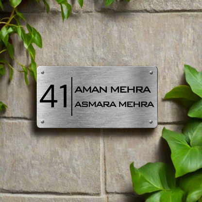 Simply Steel - House Name Plate (Steel) | Premium Custom Name Plate for Home