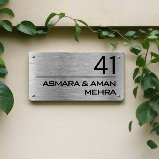 Simply Steel - House Name Plate (Steel) | Premium Custom Name Plate for Home