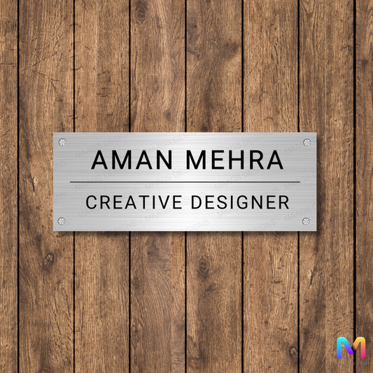 Customized Designation Name Plate for Office (Metal) | Personalized Name Plate for Office