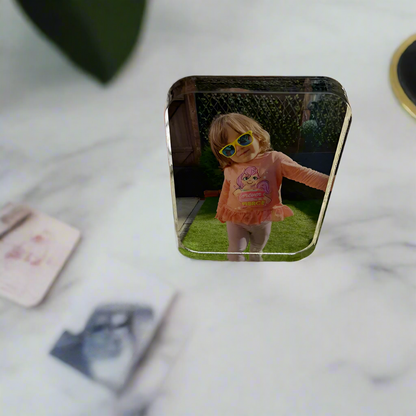 Personalised Acrylic Photo Block Rounded CornersCustom Photo Gift | Freestanding Memory Display | Freestanding Photo