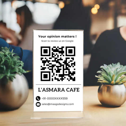 Talk to Us - QR Code Stand for Business, Shops, Restaurants and Office