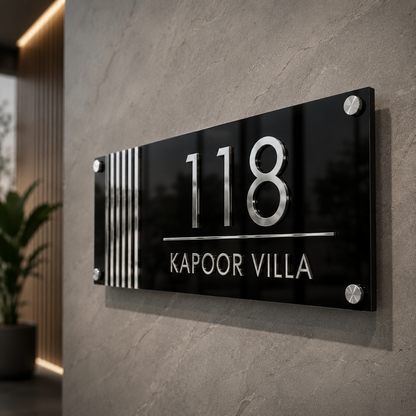Monochrome Luxe - Raised Letter House Name Plate