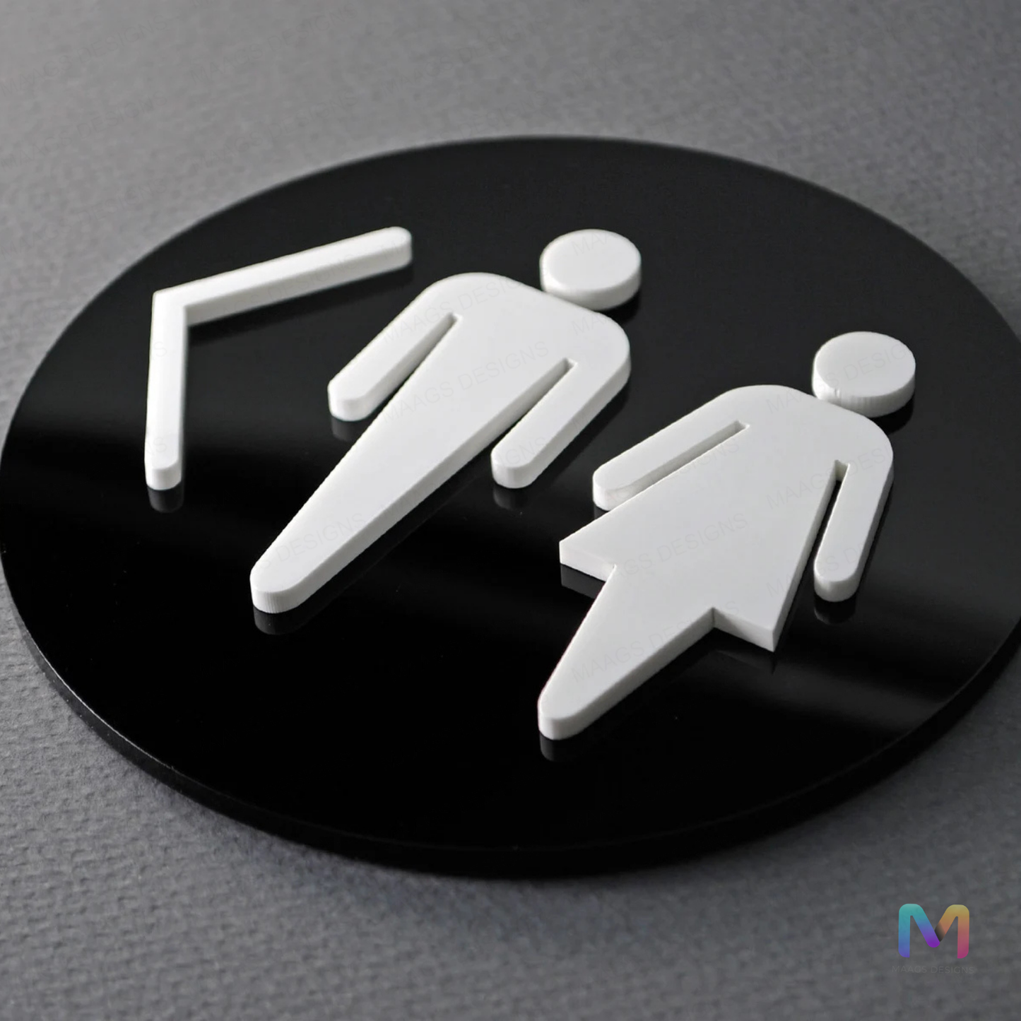LuxeRound Restroom Sign Boards in Acrylic