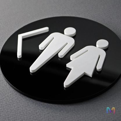 LuxeRound Restroom Sign Boards in Acrylic