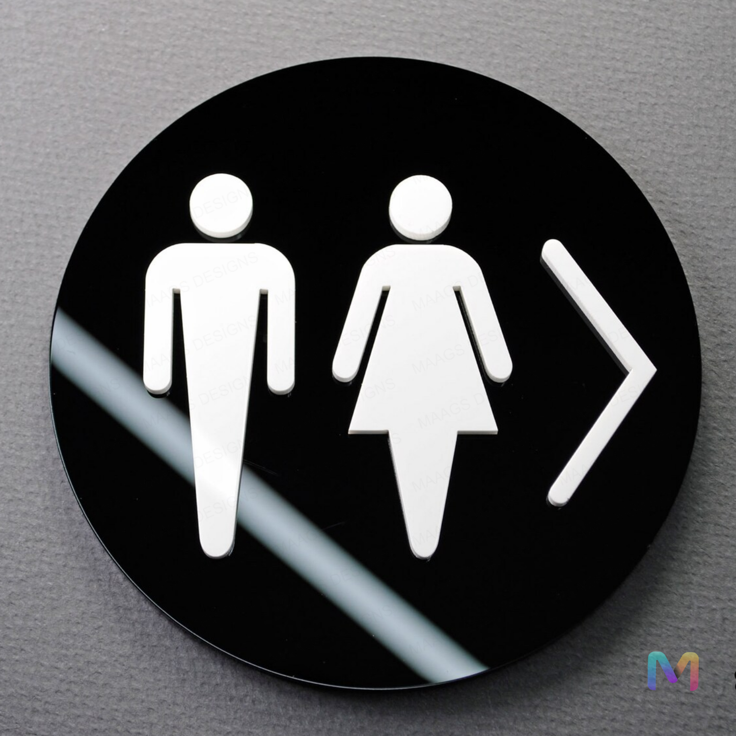 LuxeRound Restroom Sign Boards in Acrylic