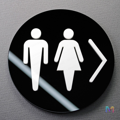 LuxeRound Restroom Sign Boards in Acrylic