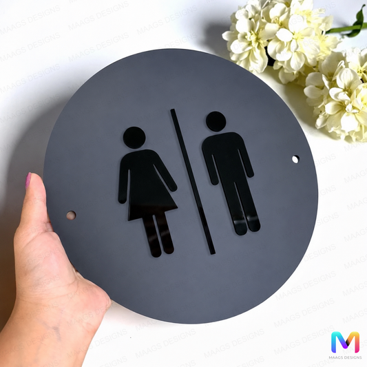 BlackOrbit Restroom Sign in Acrylic