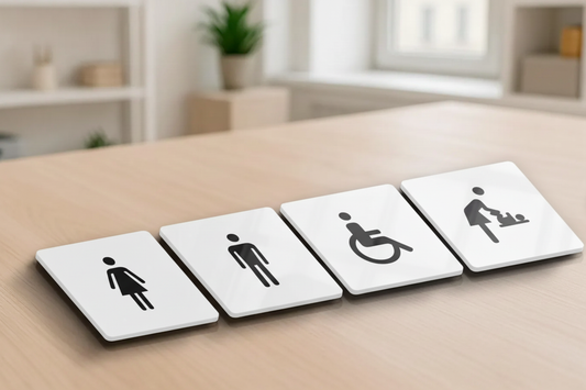 Restroom Signages in Acrylic Acrylic: Glossy White
