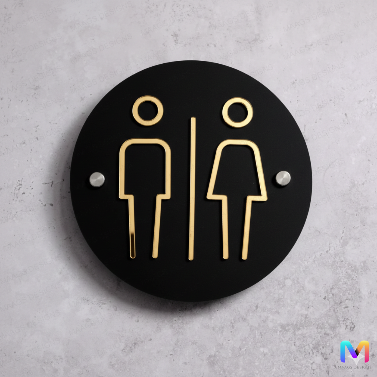 Restroom Sign in Acrylic