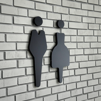 Restroom Sign Boards Noir in Acrylic