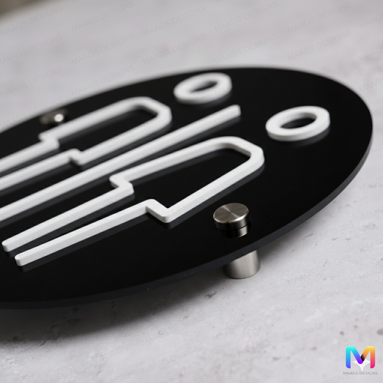 Restroom Sign in Acrylic Acrylic: White in Black