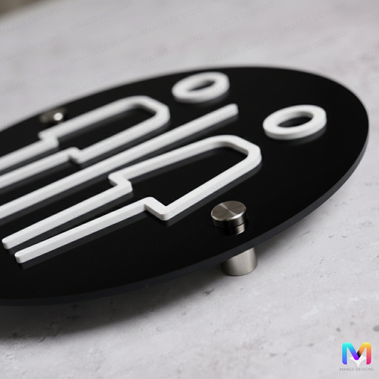 Restroom Sign in Acrylic Acrylic: White in Black