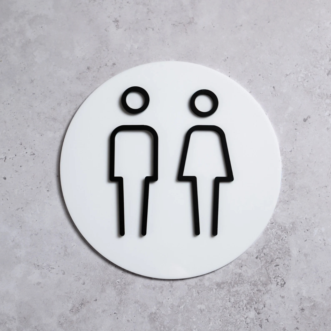 Restroom Sign in Acrylic