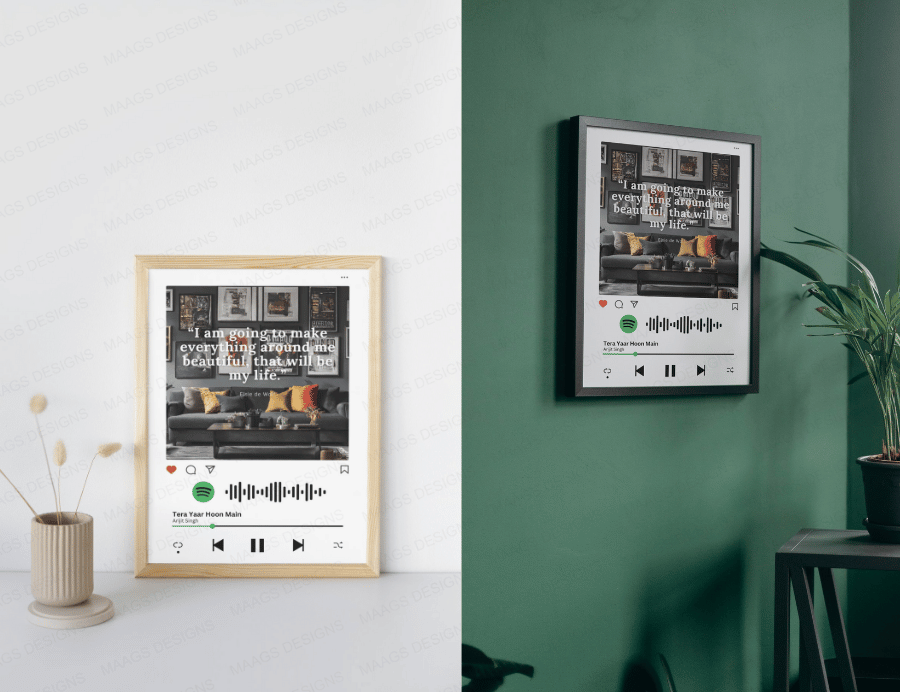 Personalized Photo Frame with Scannable Spotify QR Code | Gifts for Him & Her