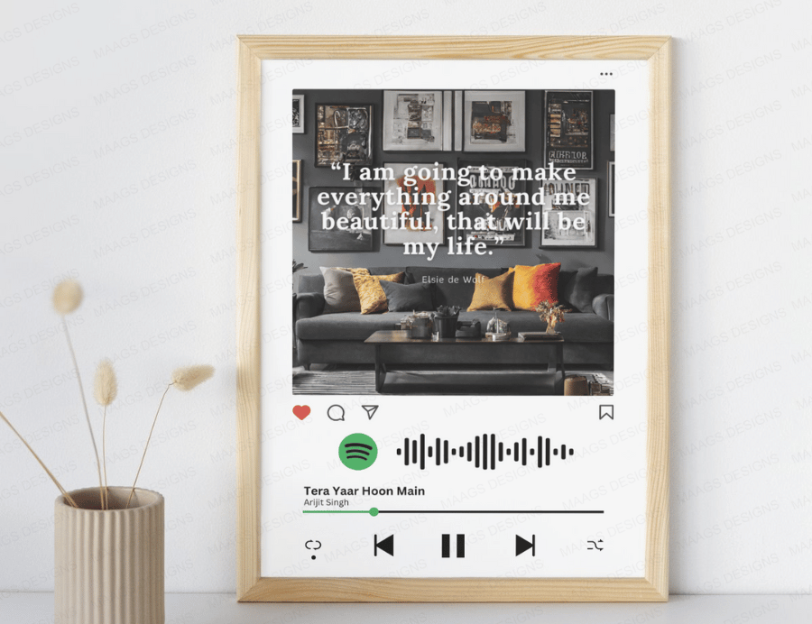 Personalized Photo Frame with Scannable Spotify QR Code | Gifts for Him & Her