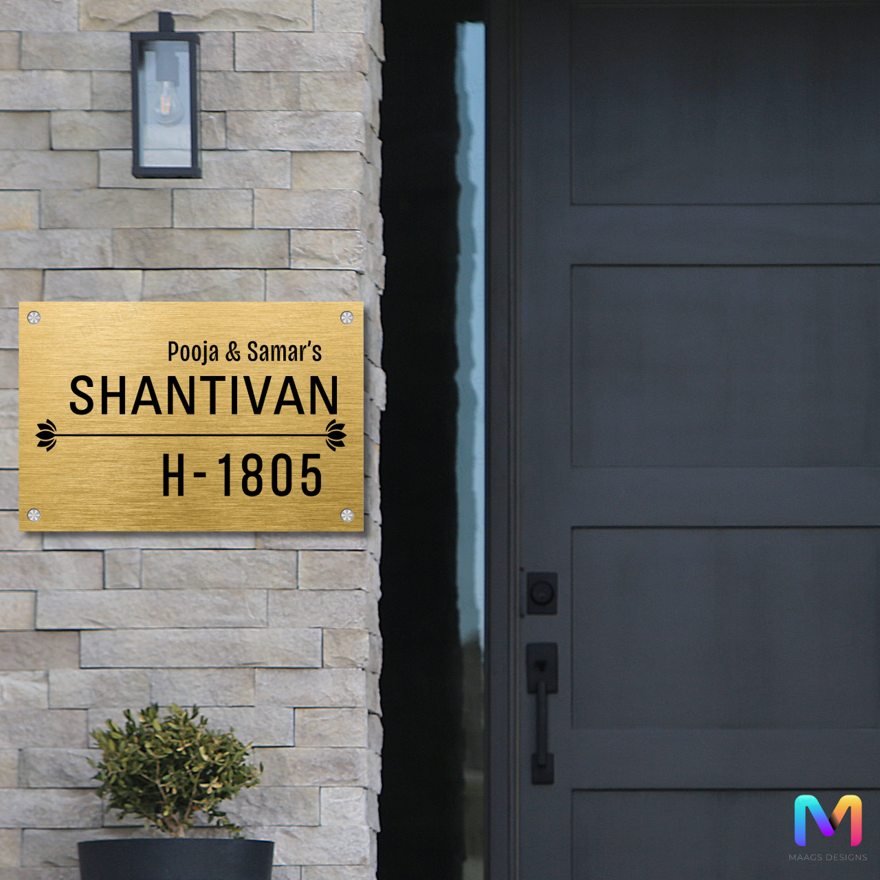 The Peace Crest - Name Plate for Home (Stainless Steel Name Plate)