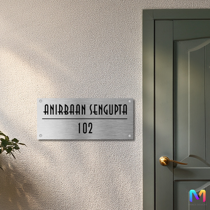 Anna Grove Name Plate - Stainless Steel Name Plate for Home