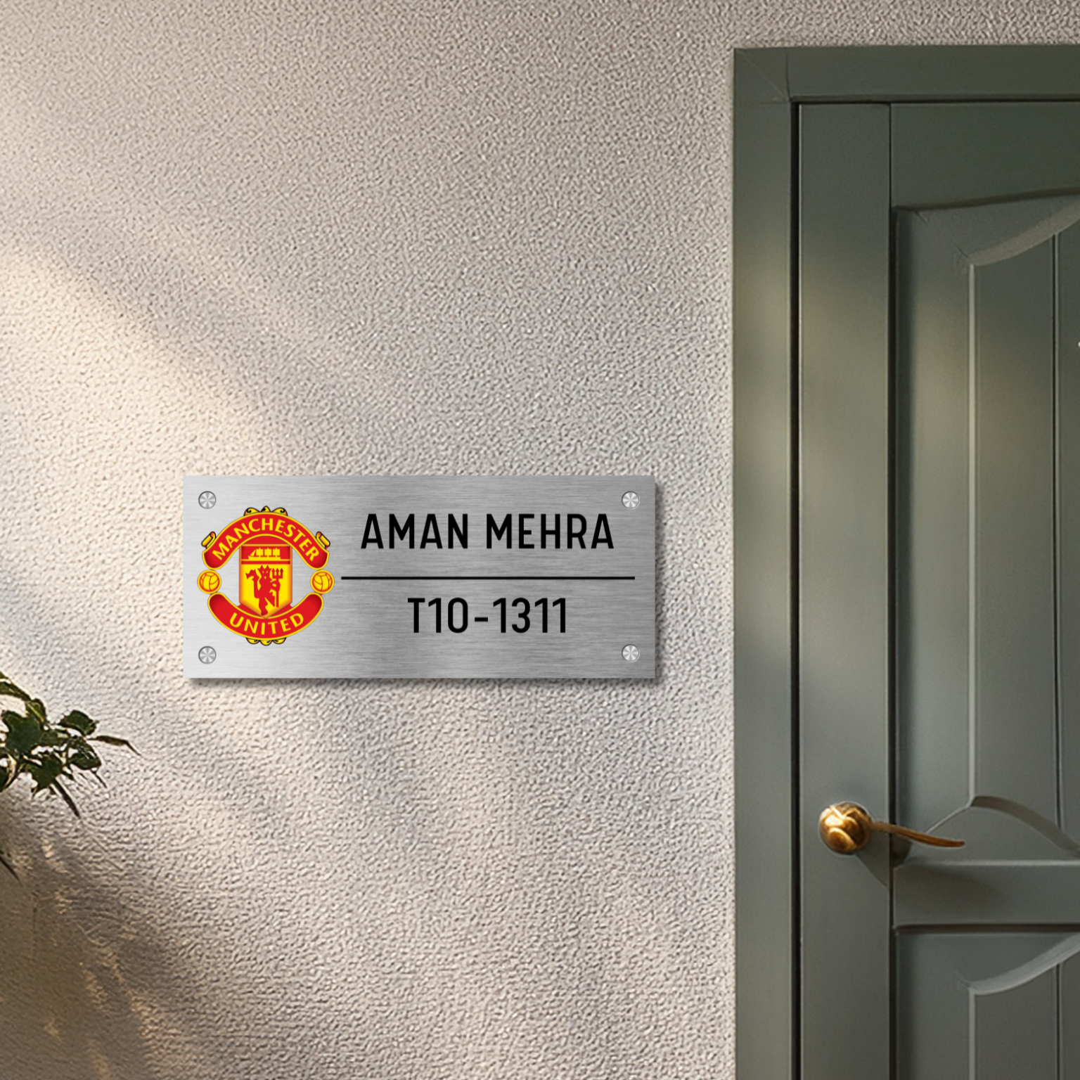 Sports Collection - Manchester United Name Plate (Stainless Steel)