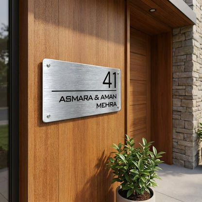 Simply Steel - House Name Plate (Steel) | Premium Custom Name Plate for Home