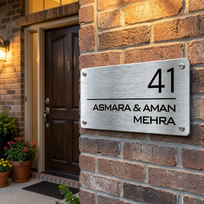 Simply Steel - House Name Plate (Steel) | Premium Custom Name Plate for Home