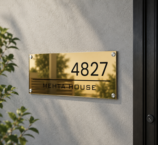 Simply Steel - House Name Plate (Steel) | Premium Custom Name Plate for Home