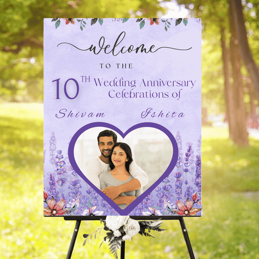 Anniversary Celebration Sun Board for Couples (Without Stand) - Design #01 | Easel Stand Banner