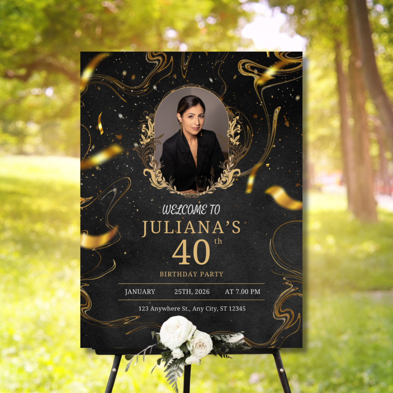 Birthday Welcome Banner - B02 | Chalkboard Banner | Easel Banner
