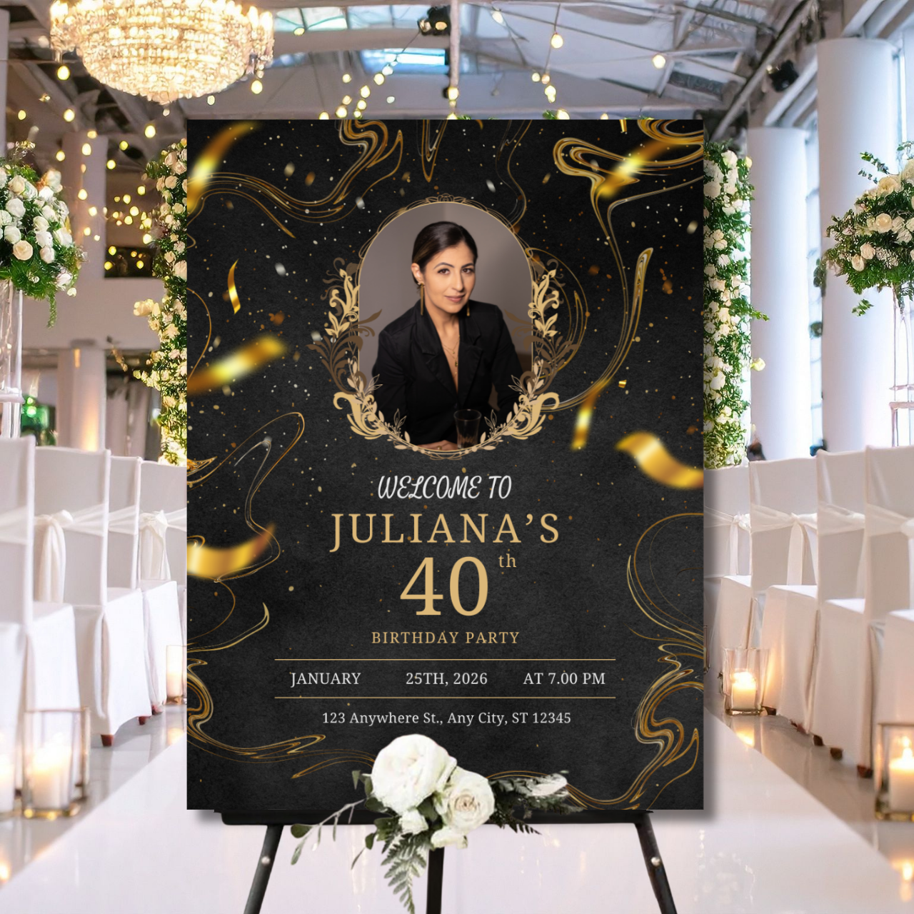 Birthday Welcome Banner - B02 | Chalkboard Banner | Easel Banner
