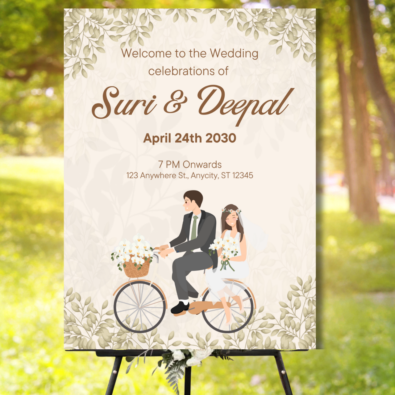 Wedding Welcome Banner (Without Stand) - Design #22 | Chalkboard Banner | Easel Banner