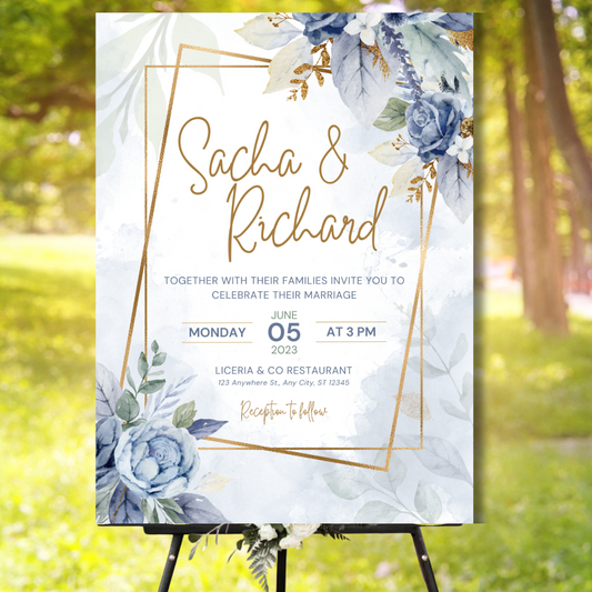 Wedding Welcome Banner (Without Stand) - Design #17 | Chalkboard Banner | Easel Banner