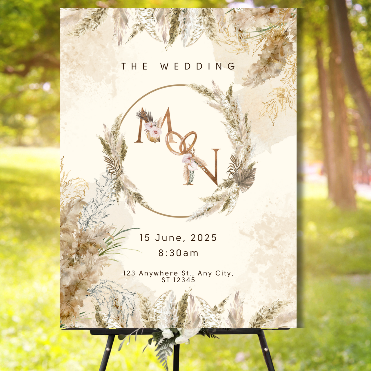 Wedding Welcome Banner (Without Stand) - Design #04 | Chalkboard Banner | Easel Banner