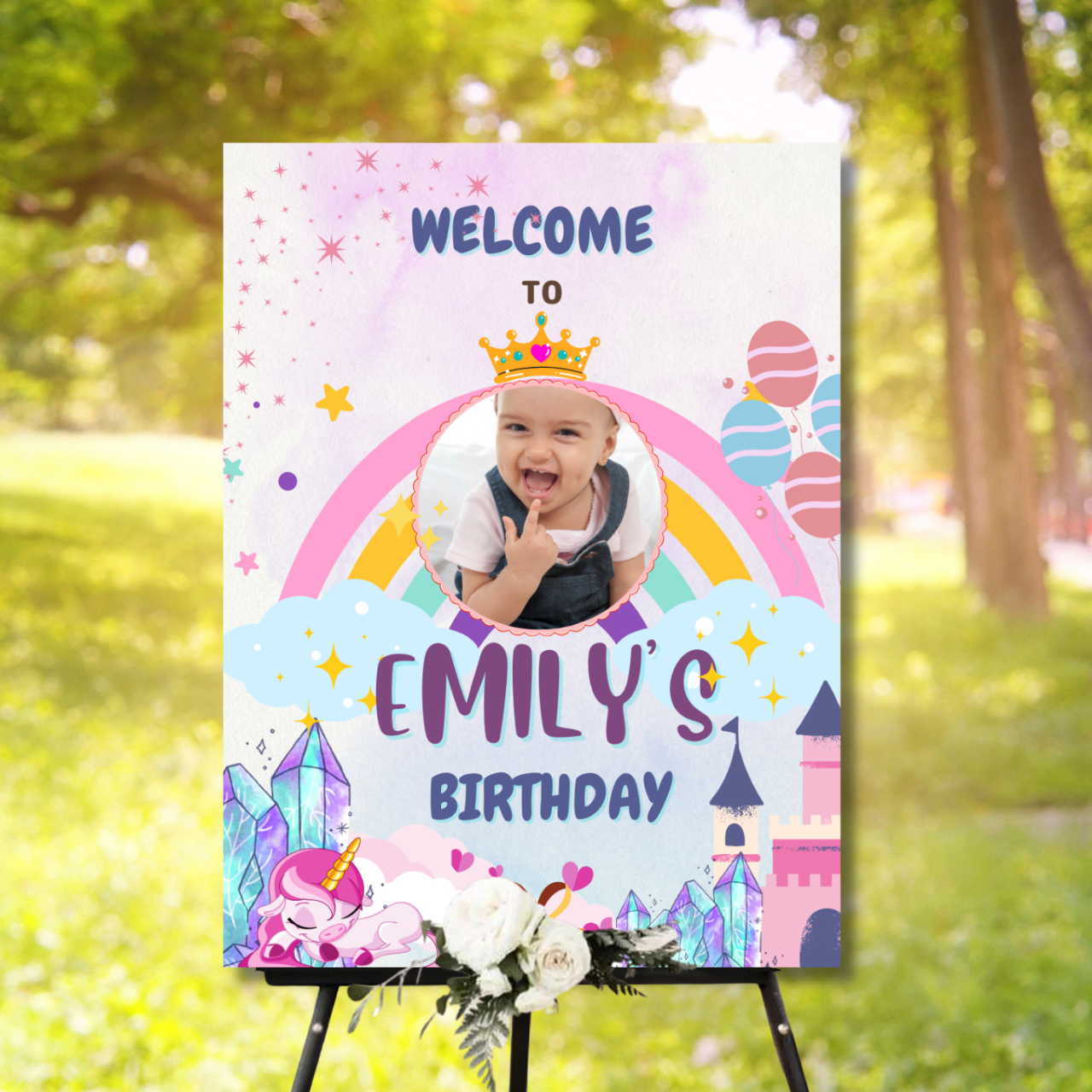 Birthday Welcome Banner - B18 | Chalkboard Banner | Easel Banner