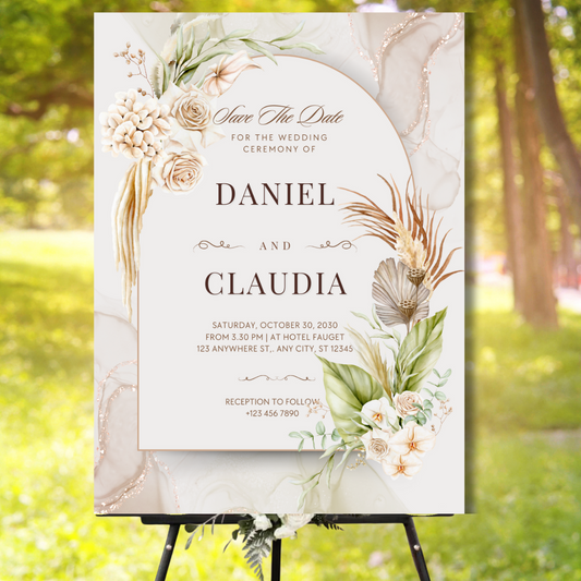 Wedding Welcome Banner (Without Stand) - Design #05 | Chalkboard Banner | Easel Banner