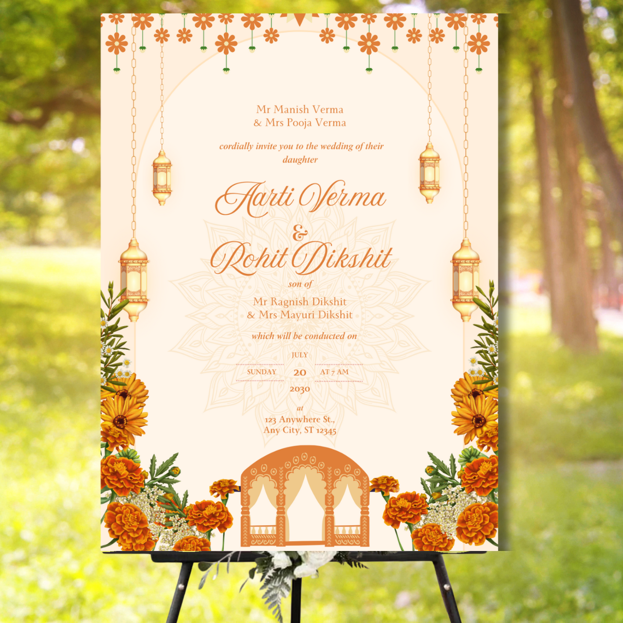 Wedding Welcome Banner (Without Stand) - Design #06 | Chalkboard Banner | Easel Banner