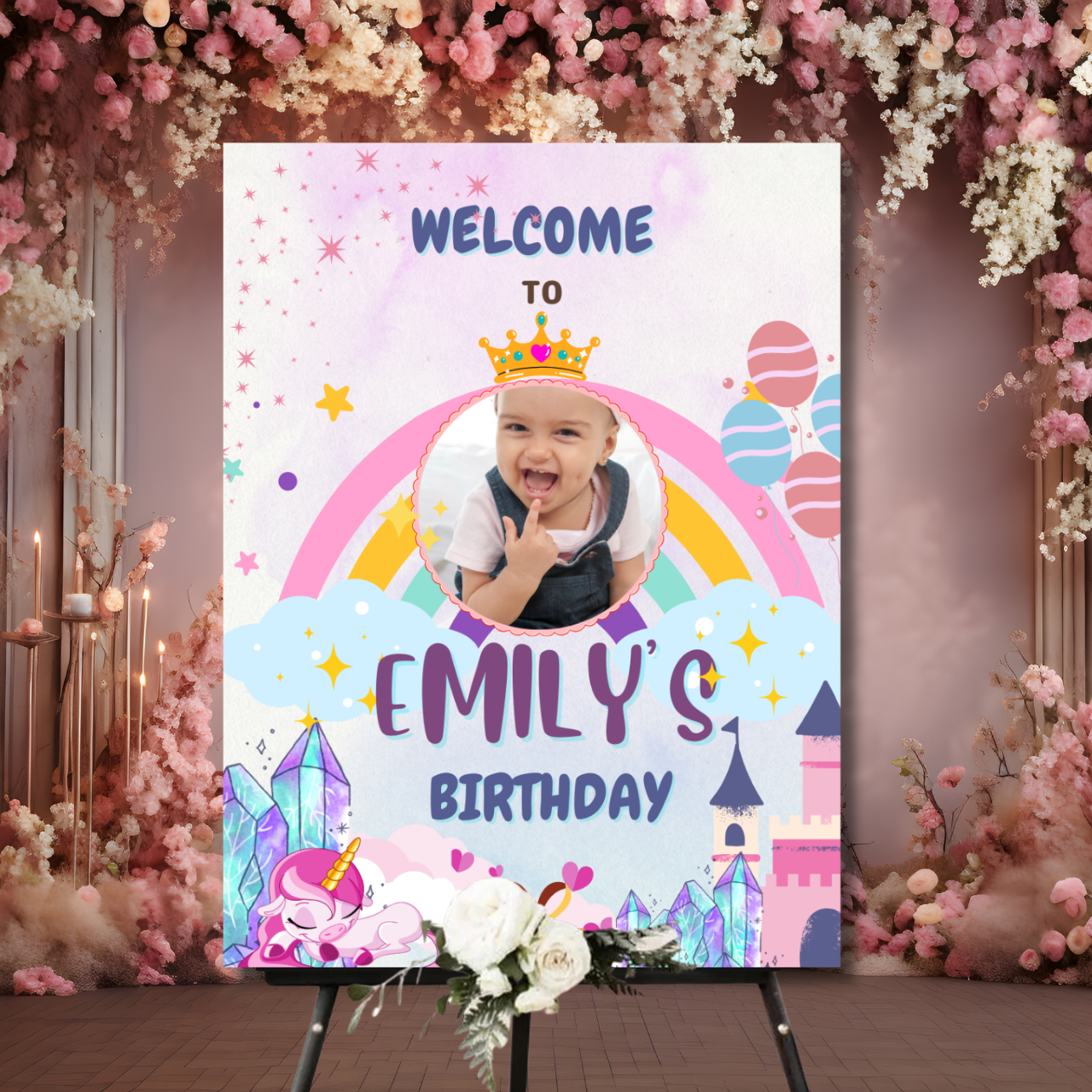Birthday Welcome Banner - B18 | Chalkboard Banner | Easel Banner