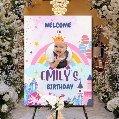 Birthday Welcome Banner - B18 | Chalkboard Banner | Easel Banner