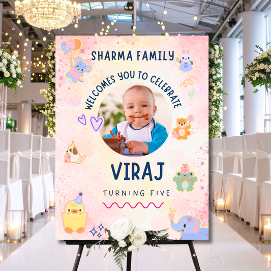 Birthday Welcome Banner - B21 | Chalkboard Banner | Easel Banner