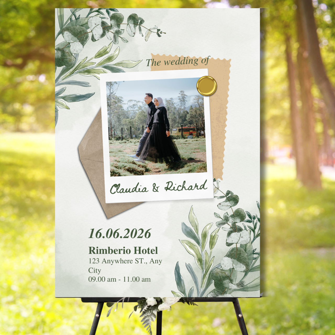 Wedding Welcome Banner (Without Stand) - Design #12 | Chalkboard Banner | Easel Banner