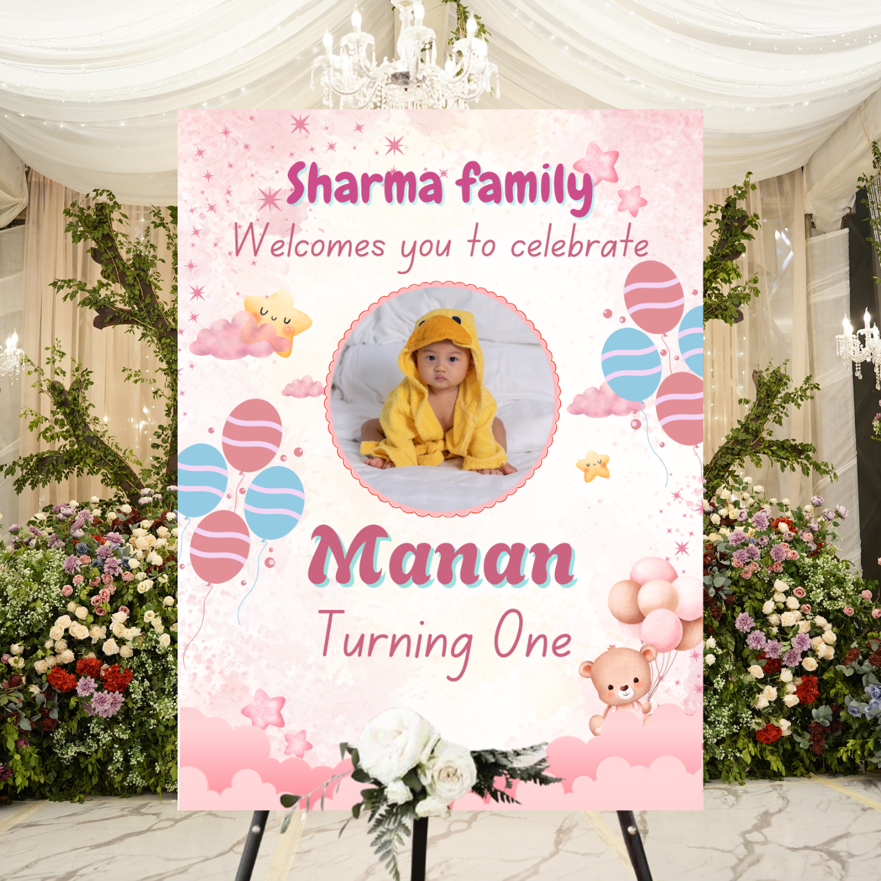 Birthday Welcome Banner - B16 | Chalkboard Banner | Easel Banner