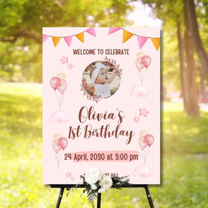Birthday Welcome Banner - B13 | Chalkboard Banner | Easel Banner
