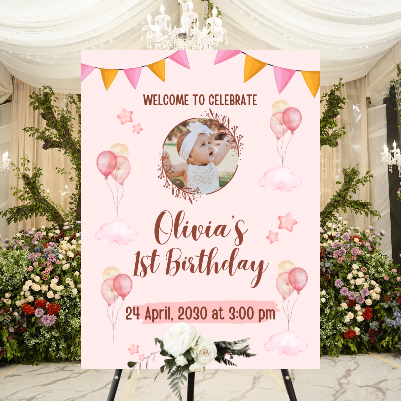 Birthday Welcome Banner - B13 | Chalkboard Banner | Easel Banner
