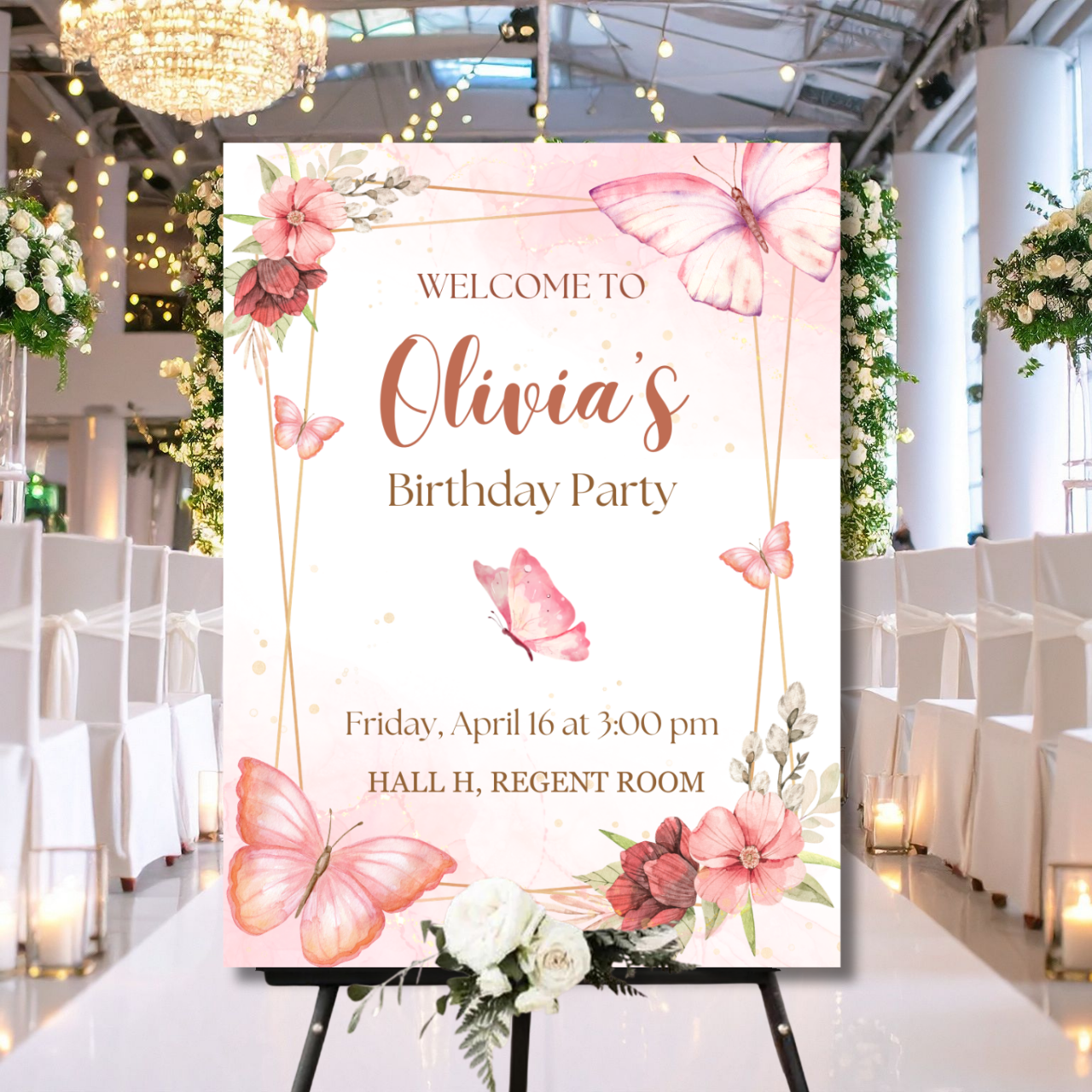 Birthday Welcome Banner - B12 | Chalkboard Banner | Easel Banner