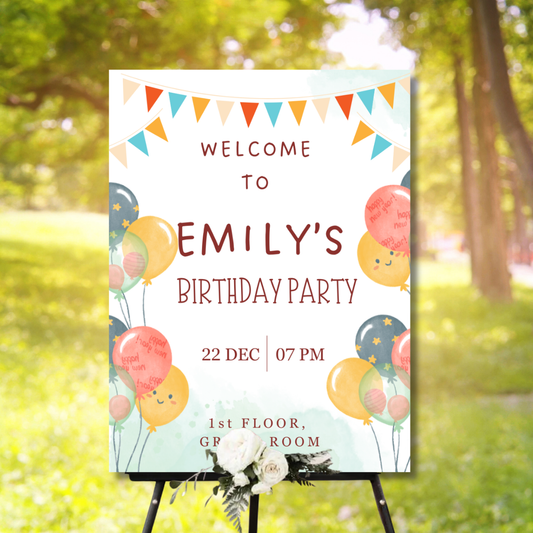 Birthday Welcome Banner - B14 | Chalkboard Banner | Easel Banner