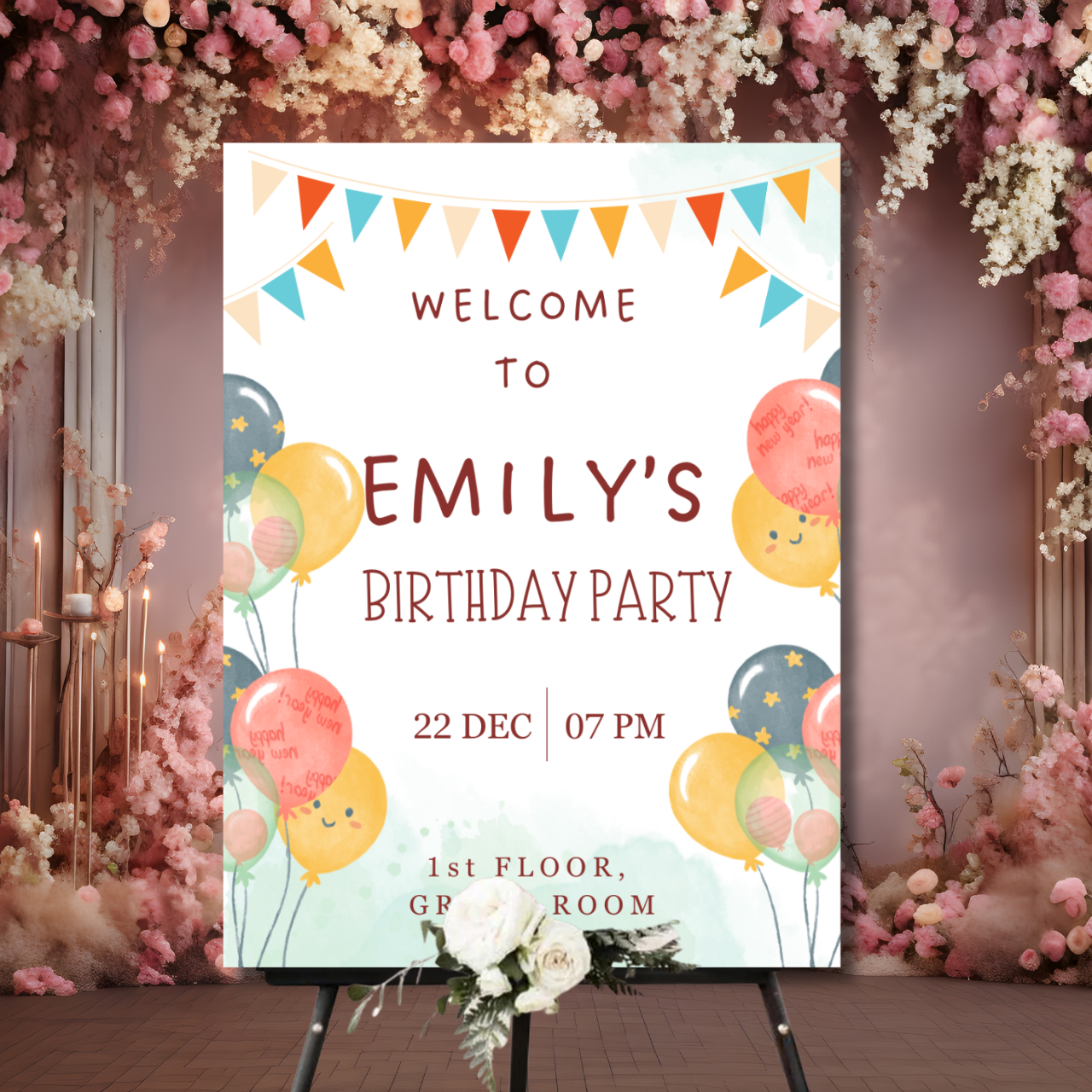 Birthday Welcome Banner - B14 | Chalkboard Banner | Easel Banner