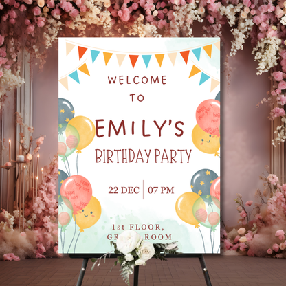 Birthday Welcome Banner - B14 | Chalkboard Banner | Easel Banner