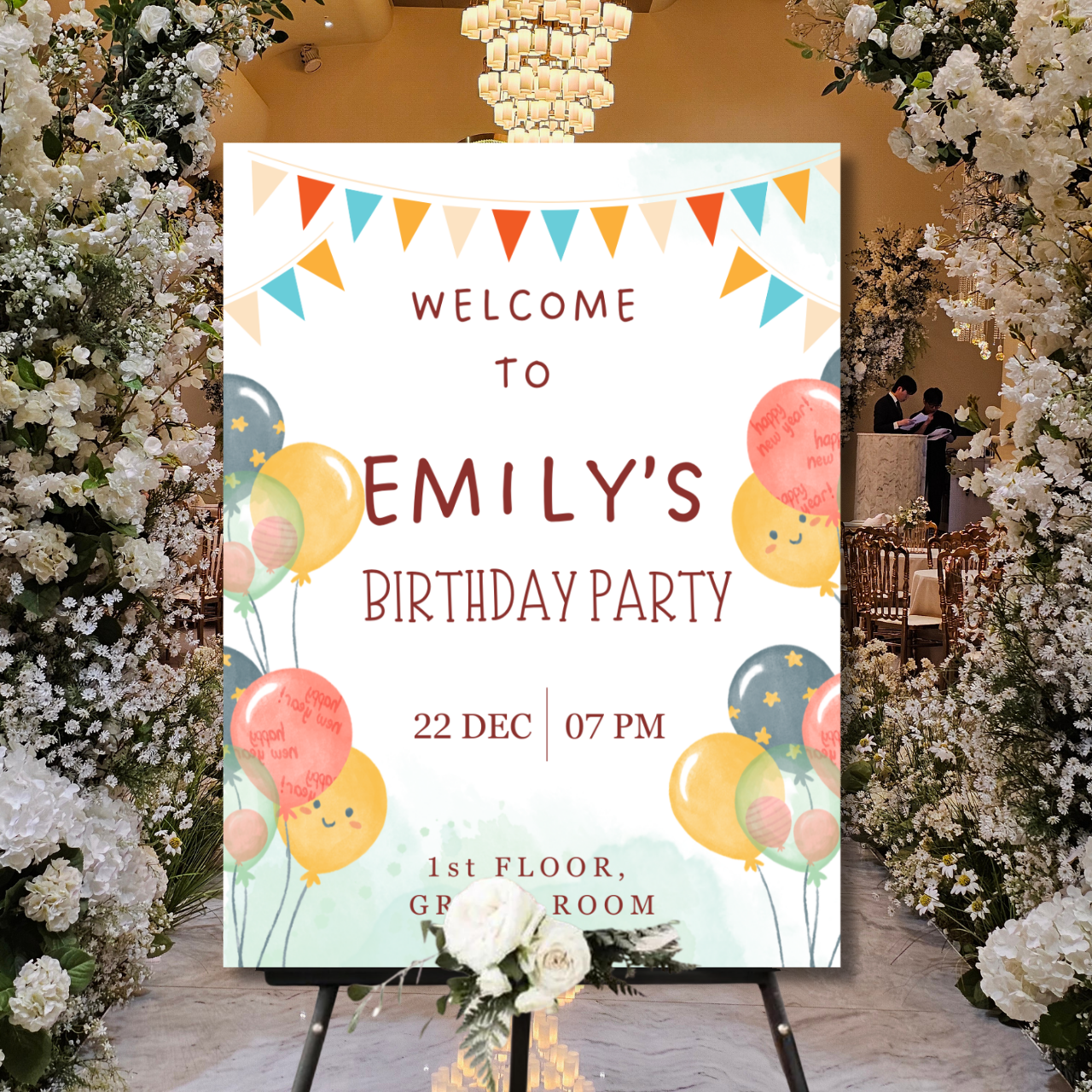 Birthday Welcome Banner - B14 | Chalkboard Banner | Easel Banner
