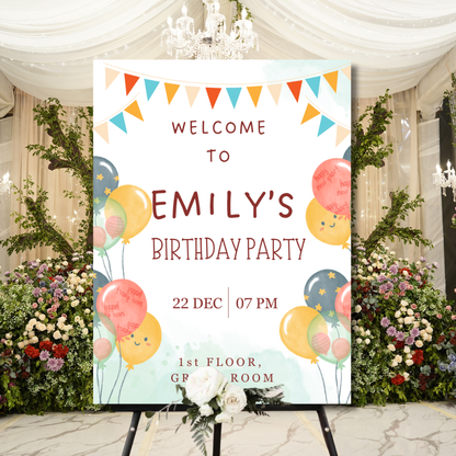 Birthday Welcome Banner - B14 | Chalkboard Banner | Easel Banner
